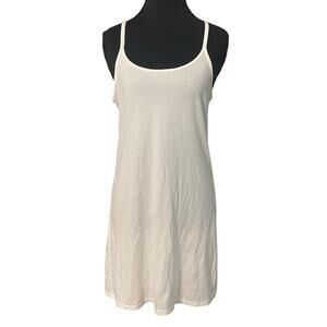 Calypso St. Barth White Tank Dress Med Cotton Stretch Slip Dress Beach Resort